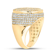 Load image into Gallery viewer, 10kt Yellow Gold Mens Baguette Diamond Circle Ring 3-3/8 Cttw
