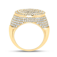 Load image into Gallery viewer, 10kt Yellow Gold Mens Baguette Diamond Circle Ring 3-3/8 Cttw
