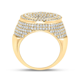 10kt Yellow Gold Mens Baguette Diamond Circle Ring 3-3/8 Cttw