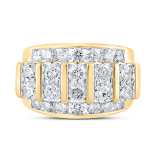 Load image into Gallery viewer, 14kt Yellow Gold Mens Round Diamond Band Ring 4 Cttw
