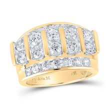Load image into Gallery viewer, 14kt Yellow Gold Mens Round Diamond Band Ring 4 Cttw
