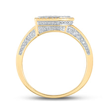 Load image into Gallery viewer, 10kt Two-tone Gold Mens Round Diamond Initial B Letter Ring 1-1/5 Cttw
