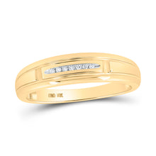 Load image into Gallery viewer, 10kt Yellow Gold His Hers Round Diamond Halo Matching Wedding Set 1/10 Cttw
