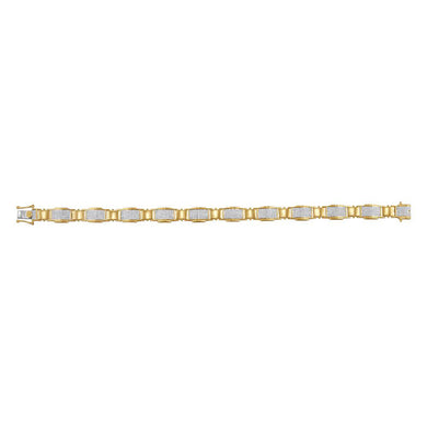 10kt Yellow Gold Mens Round Diamond Link Bracelet 1-1/2 Cttw