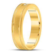 Load image into Gallery viewer, 14kt Yellow Gold Mens Princess Diamond Wedding Band Ring 1/8 Cttw
