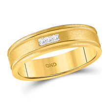 Load image into Gallery viewer, 14kt Yellow Gold Mens Princess Diamond Wedding Band Ring 1/8 Cttw
